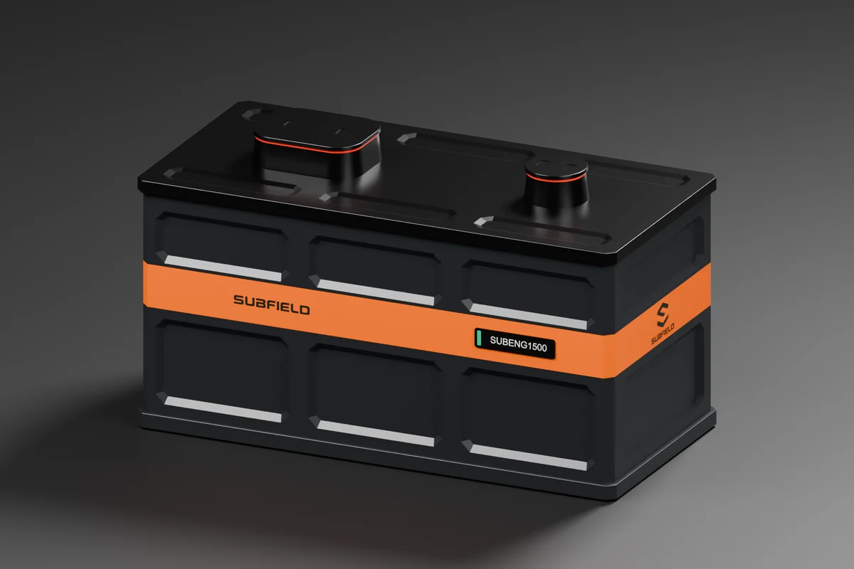Simplified SUBENG1500 CAD model with teal badge