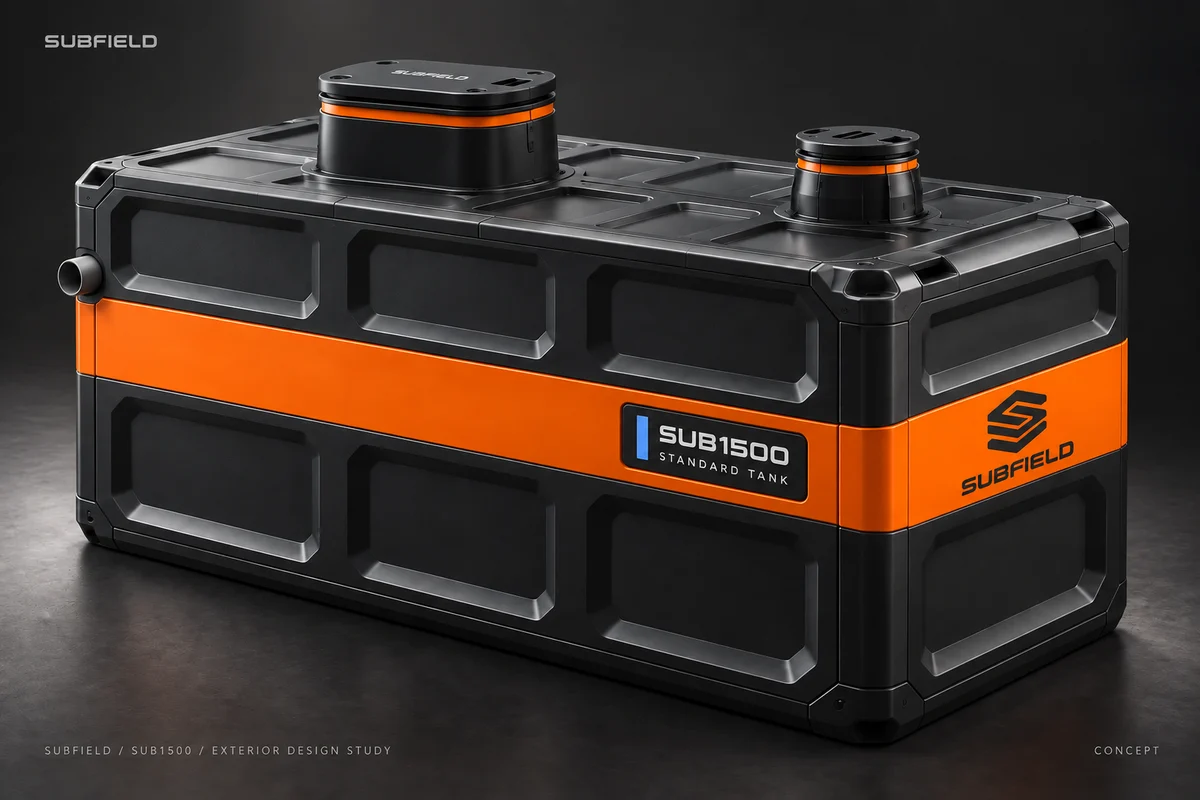 SUB1500 protective-case tank with ice blue model badge