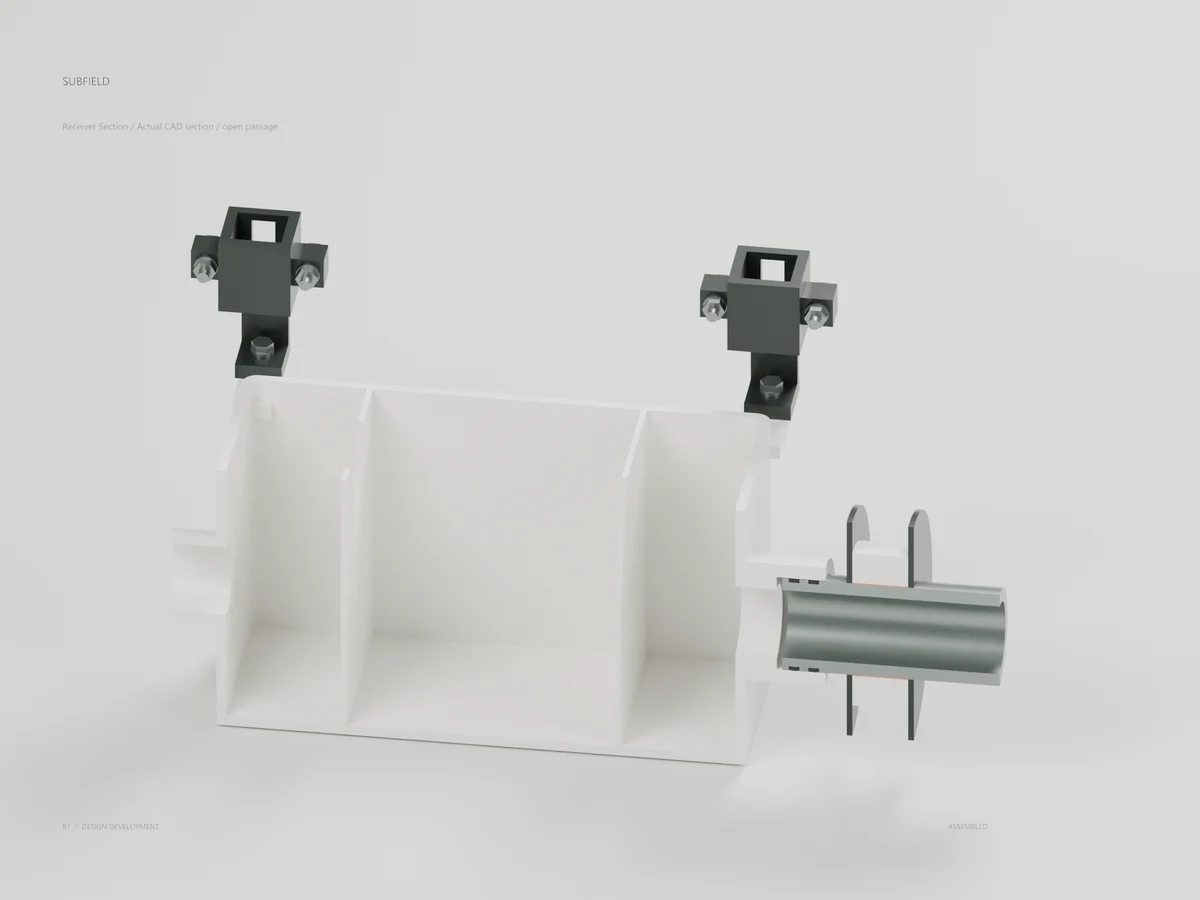 Receiver fluid-path section