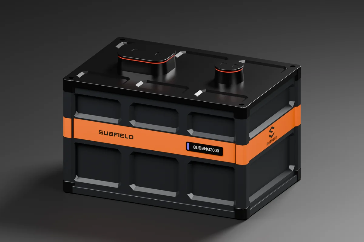 Revised SUBENG2000 CAD model with violet badge